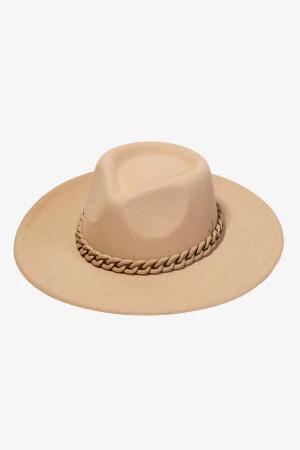 Chain Link tan Fedora Hat