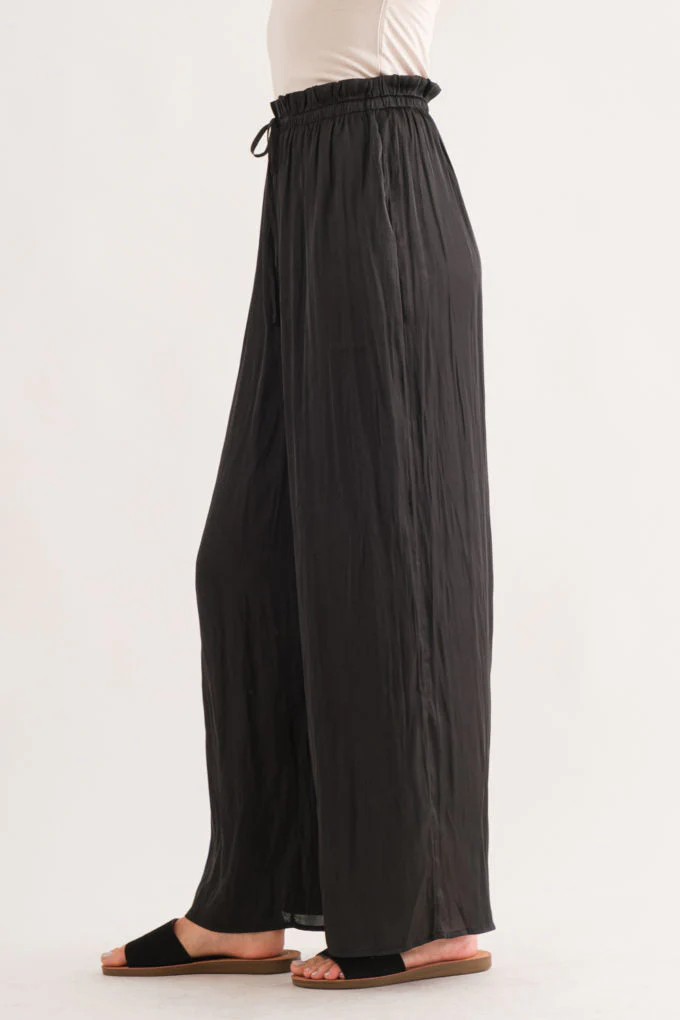 Satin Wide Leg Casual Pants